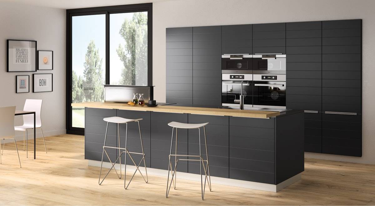 Cuisine en Laque mate avec relief sur Fecamp