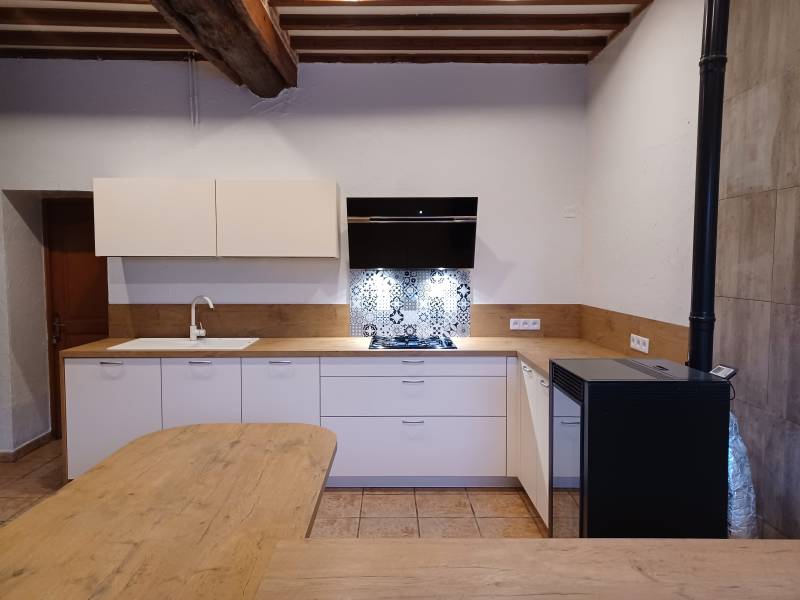 cuisine blanche et bois sur yvetot