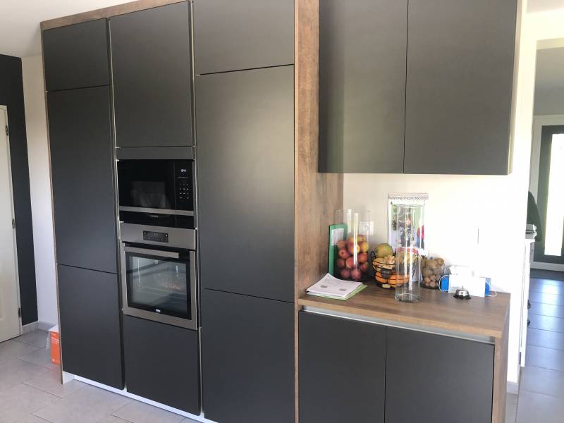 Réalisation d'une cuisine d'angle à Fécamp