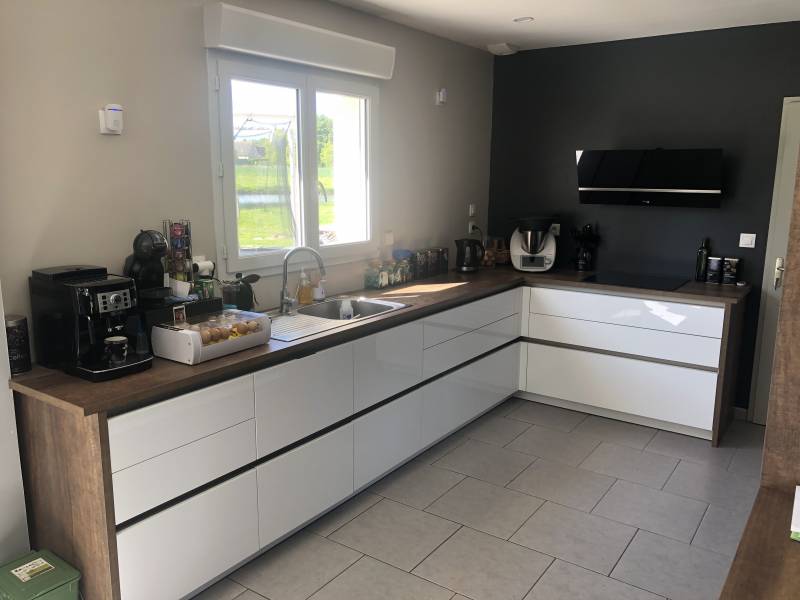 Réalisation d'une cuisine d'angle à Fécamp