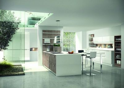 Notre zone d'activité pour ce service Cuisine moderne en bois massif pas chère avec électroménager intégré et éclairage LED