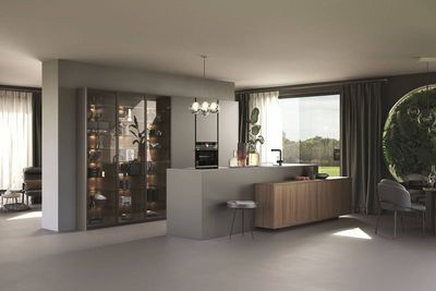 Notre zone d'activité pour ce service Cuisine moderne en bois massif pas chère avec électroménager intégré et éclairage LED
